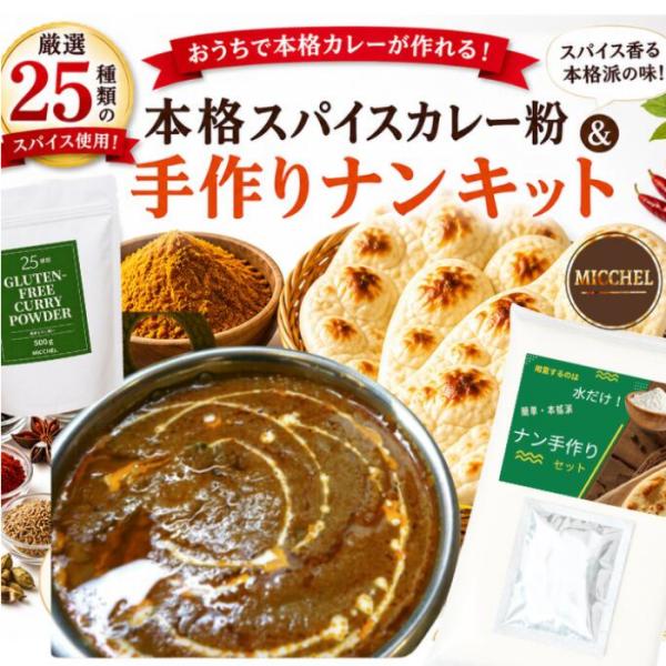 カレー粉 ナンミックス セット 本格 スパイスカレー粉 100g 手作りナンミックス 250g  カレー スパイス ナン 手づくり キット お取り寄せ グルメ 送料無料