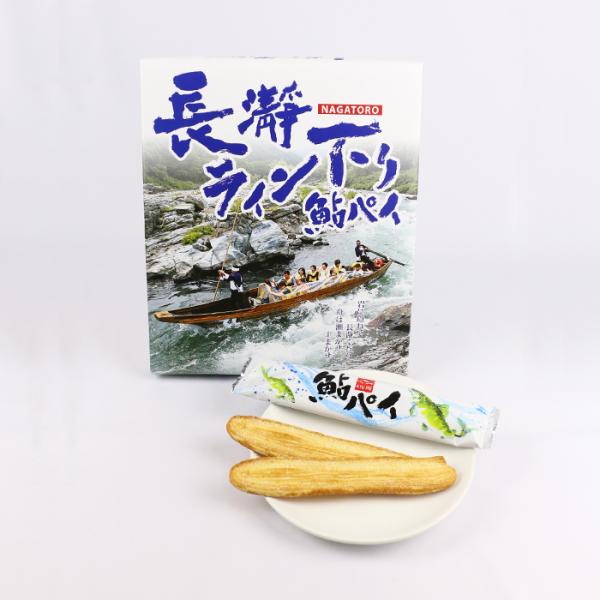 商品名：長瀞ライン下り鮎パイ〇名称：焼菓子〇原材料名：小麦粉（国内製造）、マーガリン、砂糖、焼鮎エキス（鮎エキス、食塩、デキストリン、還元水飴、その他）、食塩／乳化剤（大豆由来）、酸化防止剤（V.E）、香料（乳由来）、着色料(カロテン)〇内...