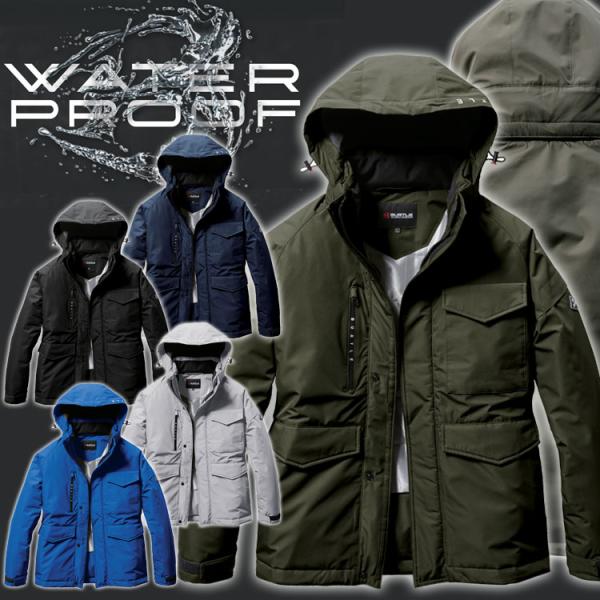 ・素材　：　マイクロリップシェル　　　耐久撥水加工、耐水圧15,000mm　　　透湿性15,000g/m2/24hrs（ラミネートコーティング）　　　裏地：全天候型保温素材「サーモトロン ラジポカ」　　　帯電防止「メガーナ」・混率　：　(表...