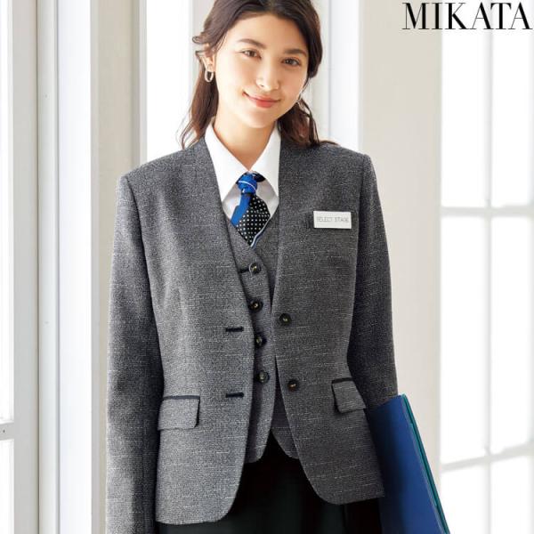 事務服 制服 セレクトステージ 神馬本店 シャンナーレ ノーカラージャケット WN82J  ポライトツイード michioshop_54wn82j