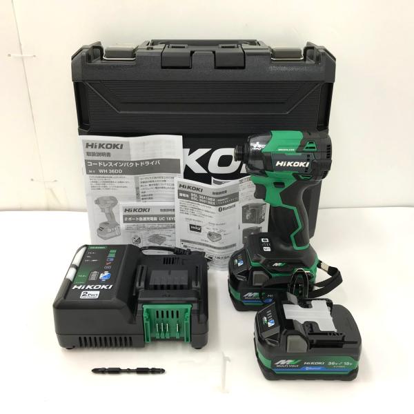 未使用品 ハイコーキ WH36DD(2XHLSZ) コードレスインパクトドライバ アグレッシブグリーン 36V 蓄電池2個・2ポート充電器・ケース付『沖縄県・離島配送不可』