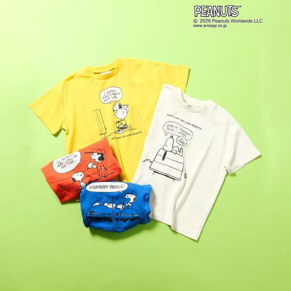 子供服 BREEZE ブリーズ PEANUTS カラバリ Tシャツ キッズ 女の子 男の子 ジュニア 半袖Tシャツ スヌーピー ピーナッツ 2026夏