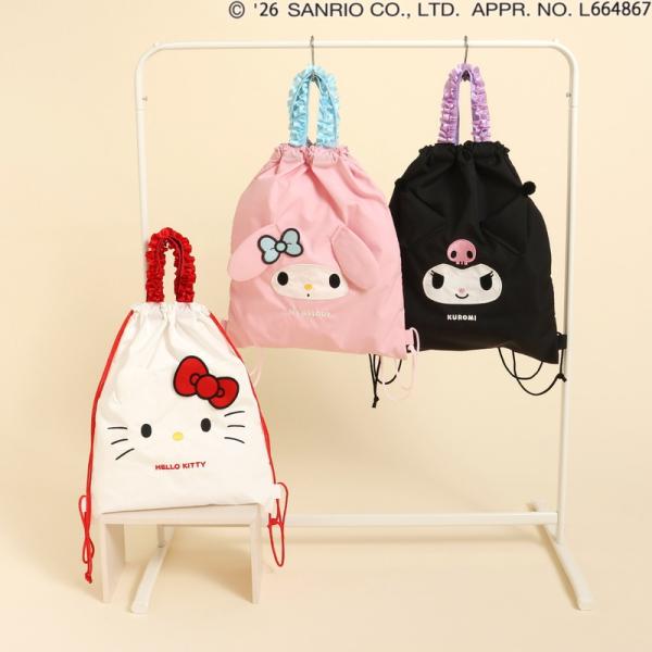 子供服 apres les cours アプレレクール サンリオ キャラクターズ ナップサック入園グッズ 入学準備 サブバッグ 体操服袋　お着替え袋 エプロン袋 2026夏 爆買