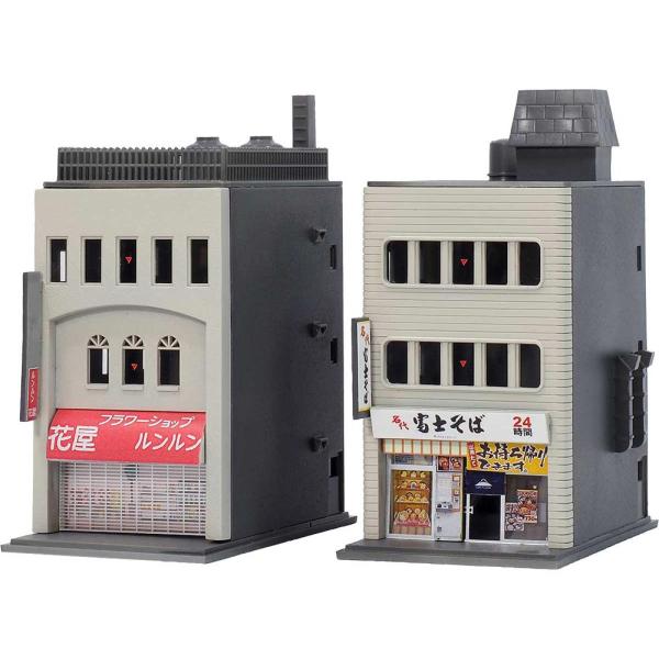 着色済み 商業ビル 3F 麺街道シリーズ/富士そば 【グリーンマックス・2651G】