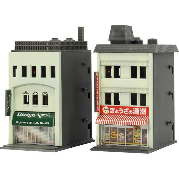 着色済み 商業ビル 3F 麺街道シリーズ/ぎょうざの満洲 【グリーンマックス・2652G】