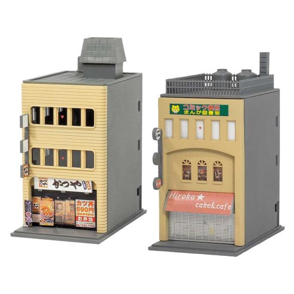 着色済み 商業ビル 3F まんぷく街道シリーズ／かつや 【グリーンマックス・2656G】