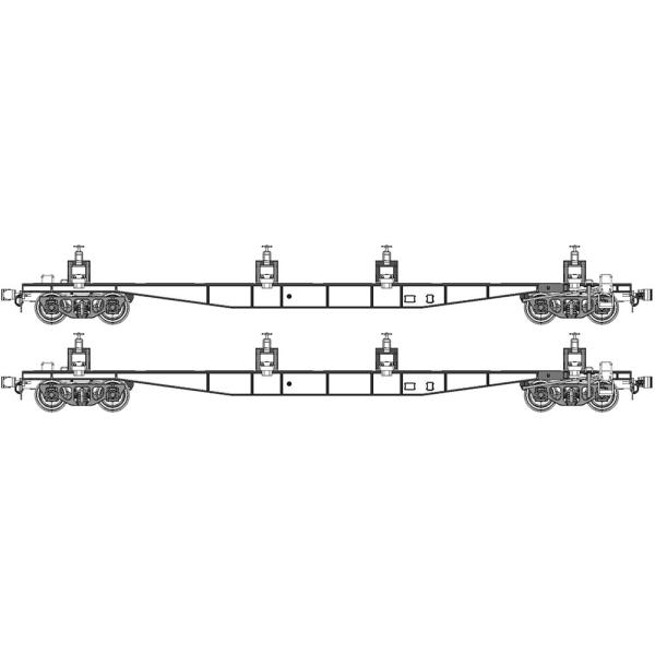 トラムウェイ チキ5500ロングレール積載具付増結2両セット チキ塗装:黒