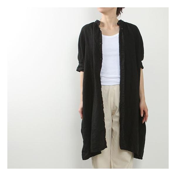 Honnete オネット ハーフスリーブノーカラーワンピース H 週末限定タイムセール Slv Ho ss No Op Op5 Collar