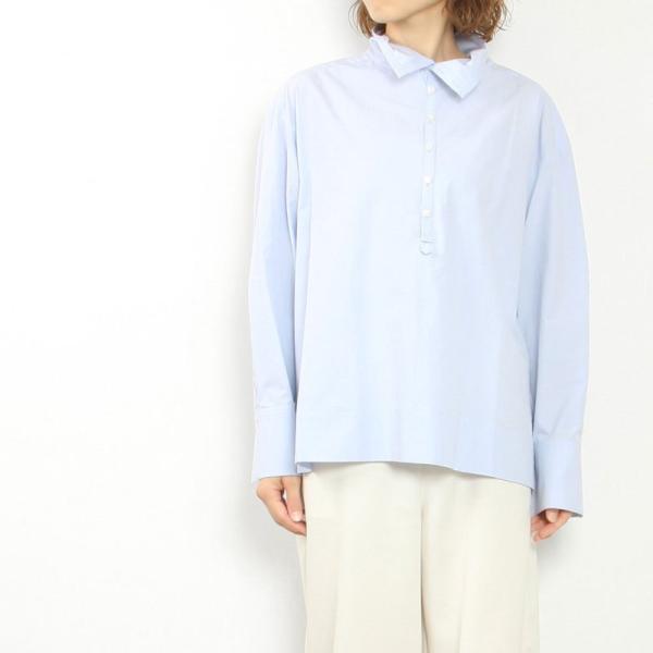 assiette アシェット オーガニックタイプライターウォッシュ スリットシャツ A24-32336-64