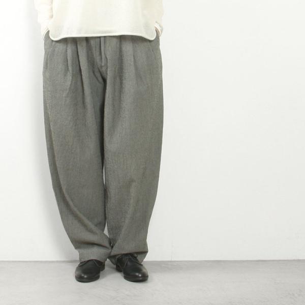 evam eva エヴァムエヴァ wool tuck wide pants E263T083