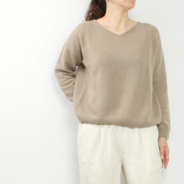 【美品】 evam eva コットンリネン ラミー ニット アイボリー ゆったり evam eva（エヴァムエヴァ） cashmere pullover E253K044 : MIDLAND