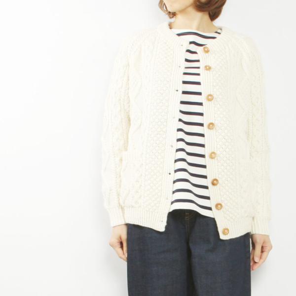 Charpentier de Vaisseau シャルパンティエ・ドゥ・ヴェッソ kennedy Crew Neck Aran knit Cadigan C003232TK633 Charpentier de Vaisseau シャルパンティエ・ドゥ・ヴェッソ kennedy