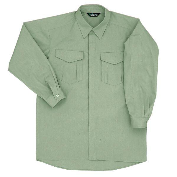 ミドリ安全 混紡 男女兼用長袖シャツ GS2356 上 ライトグリーン 作業着