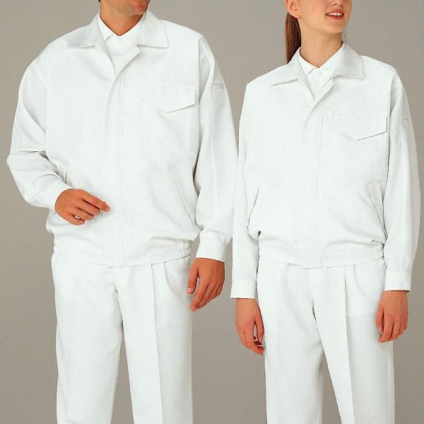 ミドリ安全 高性能静電 低発塵 薄地 男女兼用 ブルゾン ESD140上 ホワイト メンズ レディース 男性 女性 通年 作業着 作業服 ミドリ安全 高性能静電 低発塵 薄地 男女兼用 ブルゾン ESD140上