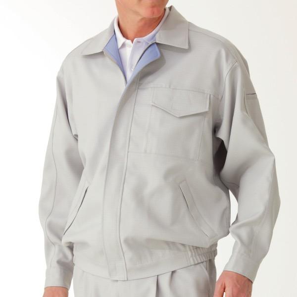 ミドリ安全 高性能静電 低発塵 薄地 男女兼用 ブルゾン ESD141上 シルバーグレー×ラベンダーブルー メンズ レディース 作業服 ミドリ安全 高性能静電 低発塵 薄地 男女兼用 ブルゾン ESD141上