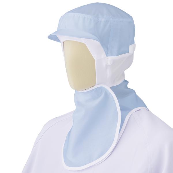 【素材・材質】ポリエステル65%、綿35% ブロード(薄地)【色】ブルー【サイズ】頭周り:フリー 64cm(フリー)【販売単位】1点【入数】1点［ 31891023 ］