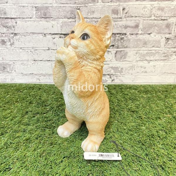 ベニーズキャット ちょーだい 茶トラ白 猫 置物 可愛い リアル アニマルオブジェ 子猫 雑貨 動物 インテリア 仔猫 庭 ガーデンオーナメント 最新 かわいいネコ