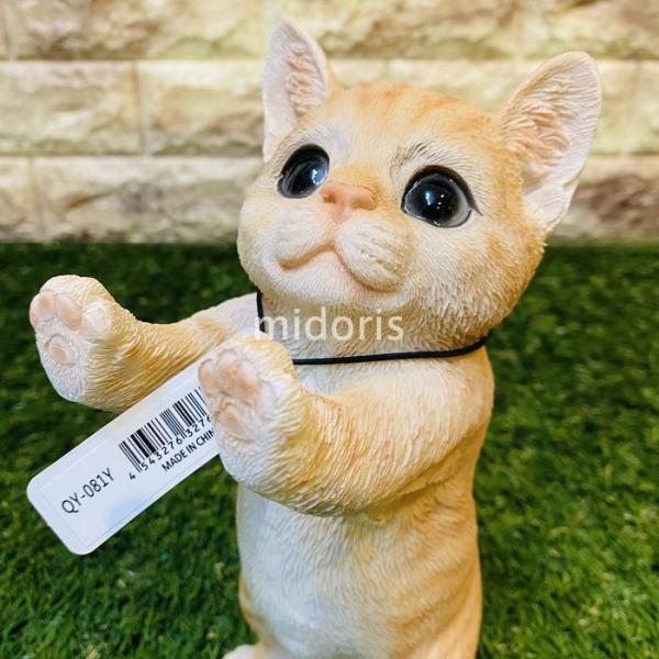 ベニーズキャット 窓の外を眺めてます 茶トラ白 子 猫 置物 可愛い