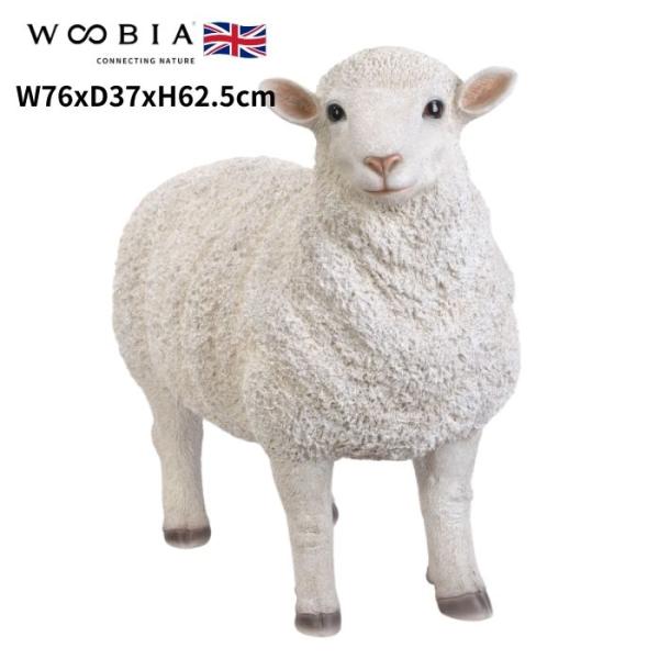 WOOBIA（ウービア） 置物 見つめる羊 大 横幅76cm おしゃれ 大きい