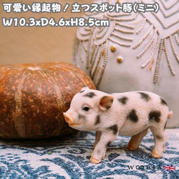 かわいい 豚の置物 立つスポット豚 ミニ 動物 玄関 おしゃれ トイレ インテリア オブジェ woobia ウービア