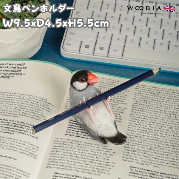 置物 鳥 かわいい オブジェ 北欧 動物 文鳥ペンホルダー 高さ5.5cm woobia おしゃれ 玄関インテリア リアル 大型 ウービア