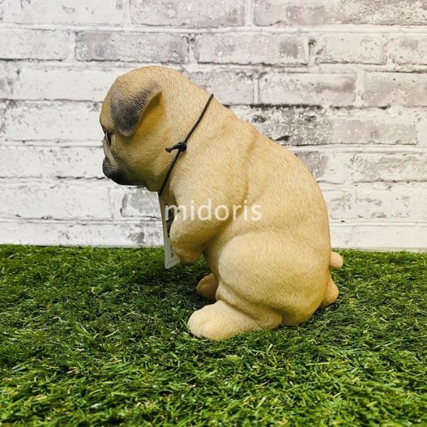 おじぎパグ 子 犬 置物 可愛い リアル アニマルオブジェ インテリア かわいいいぬ 動物 公式 ガーデンオーナメント 子犬 雑貨 庭 仔犬 玄関先