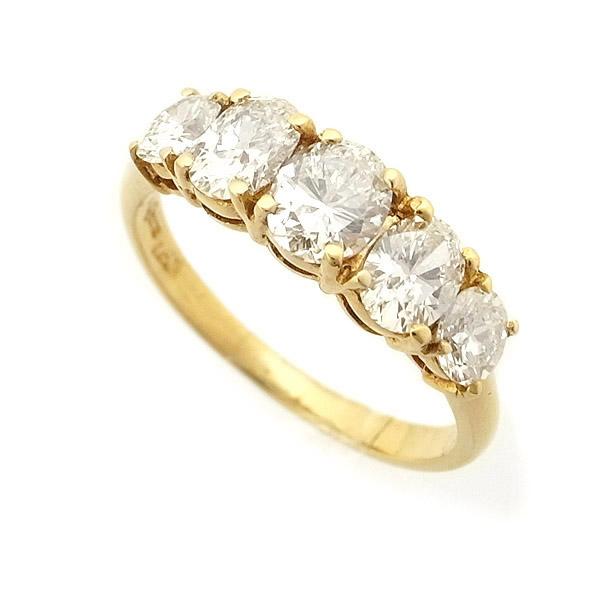 緑屋質屋】クィーン(Queen) ダイヤモンド リング 1.01ct K18YG【中古