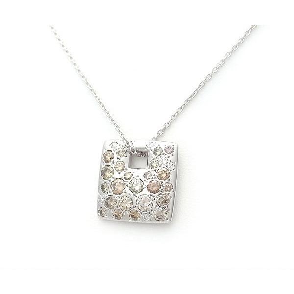 緑屋質屋】柏圭(カシケイ) メランジェ ブラウンダイヤネックレス 1.70  