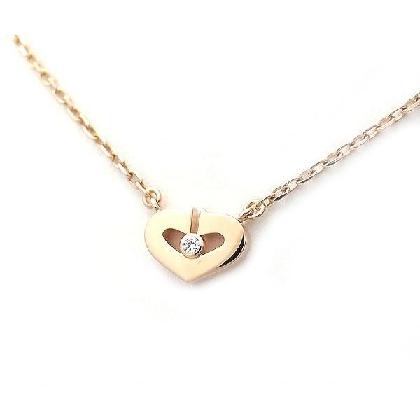 緑屋質屋】カルティエ Cハートネックレス 1Pダイヤ Ref.B3040400 K18PG  