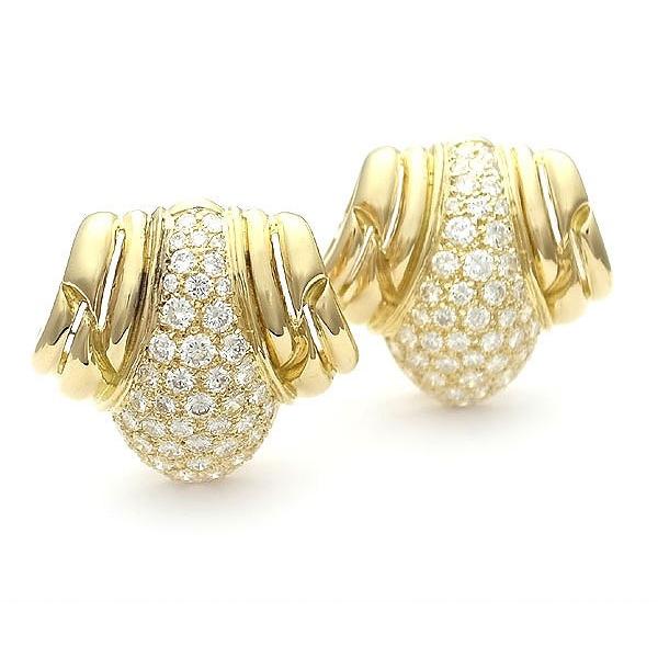 緑屋質屋 ブシュロン パヴェダイヤイヤリング K18yg 中古 1121717 緑屋質屋 通販 Yahoo ショッピング