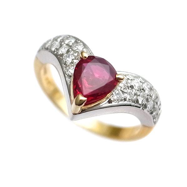 MIKIMOTO】K18YG D0.17ct 0.11ct ルビー リング