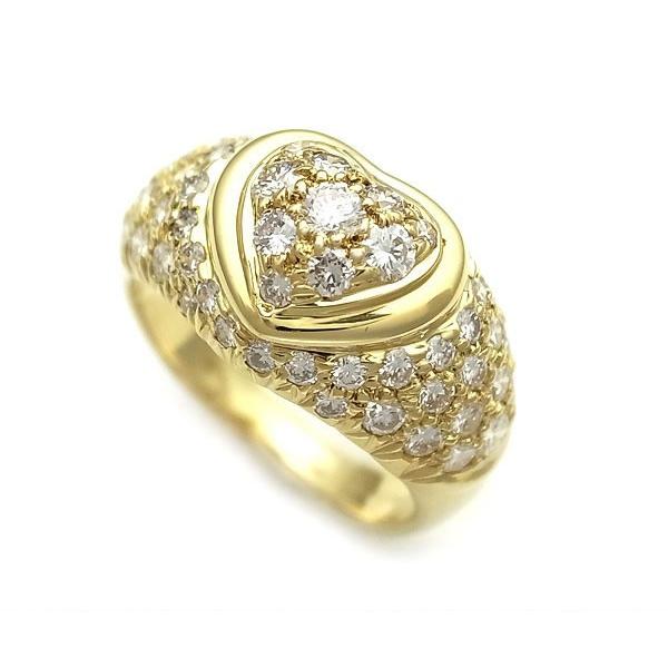 緑屋質屋】ハリーウィンストン ハートパヴェダイヤモンドリング K18YG