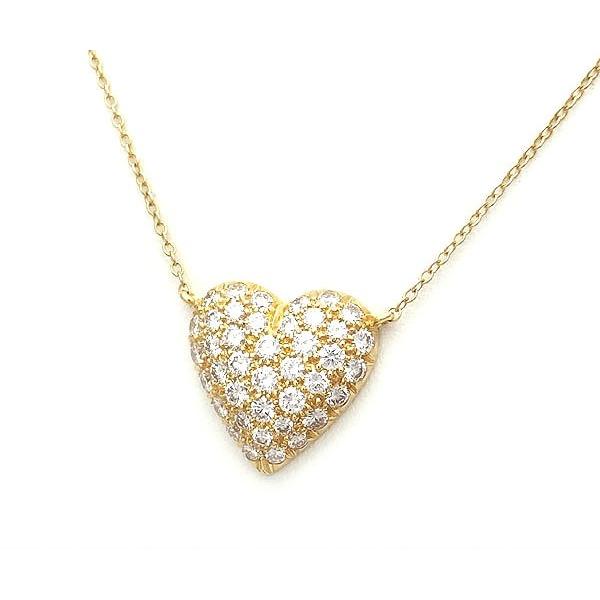緑屋質屋】ティファニー ハートダイヤネックレス K18YG【中古 緑屋質屋】ティファニー ハートダイヤネックレス K18YG【中古
