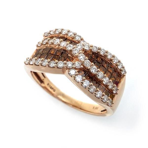 18金　ブラウンダイヤリング 楽天市場】ライトブラウン ダイヤモンド リング 0.5ct K18 18金