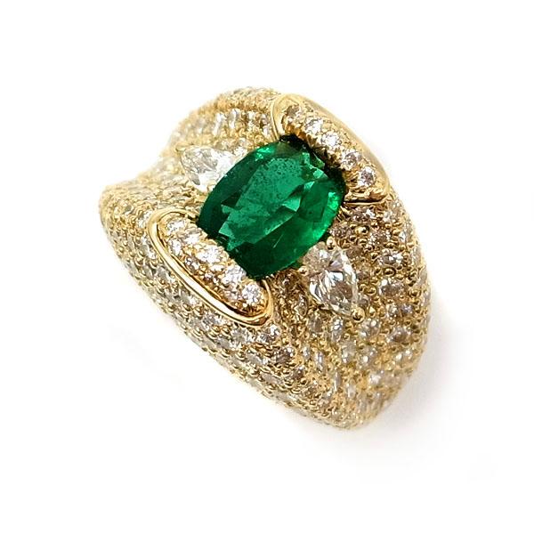 緑屋質屋】MONNICKENDAM(モニッケンダム) エメラルド・ダイヤ リング  