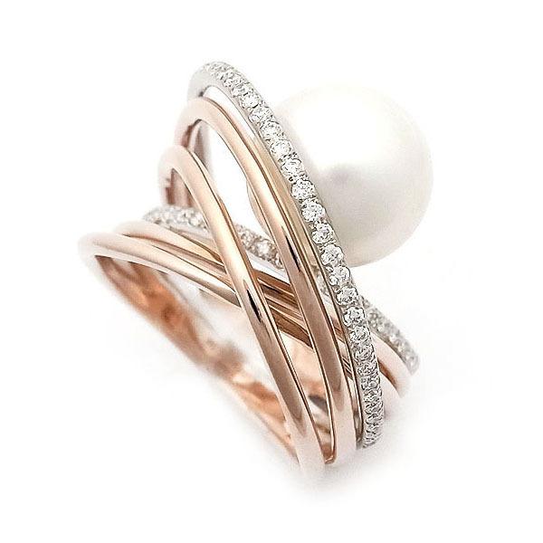 緑屋質屋】ミキモト 南洋パール リング 12.0mm ダイヤ入り kaguwashi