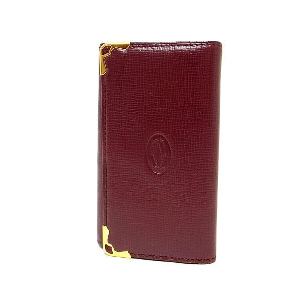 【最終値下げ】カルティエ Cartier ボルドー キーホルダー 箱付き 未使品 カルティエ マストタンクSM 手巻き ボルドー文字盤 純正尾錠