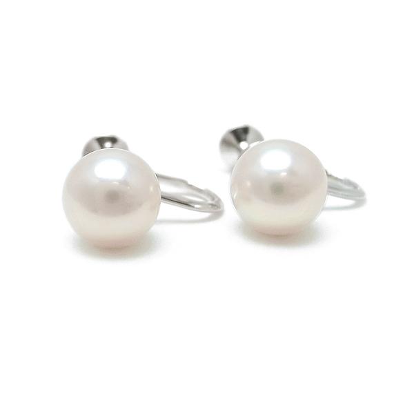 緑屋質屋】ミキモト パール イヤリング 8.2mm PE-1GU(PE-1U) K18WG  