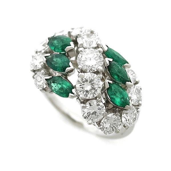 緑屋質屋】オスカーハイマン(Oscar Heyman) ダイヤ・エメラルド リング