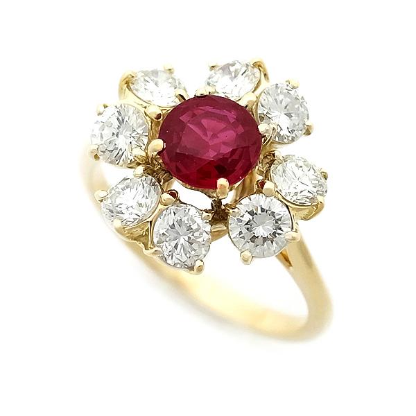 緑屋質屋】モーブッサン ルビー・ダイヤ リング K18YG【中古】 : 緑屋