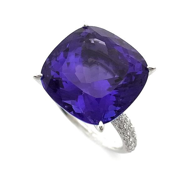 緑屋質屋】ギメル(gimel) タンザナイト リング 20.897ct ダイヤ入り  