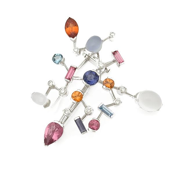 緑屋質屋】カルティエ メリメロ ブローチ マルチストーン Ref.N5019500