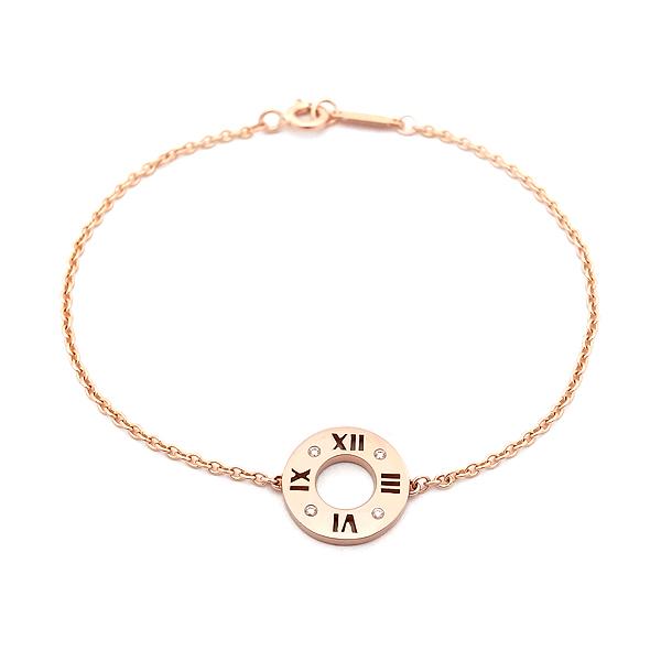 緑屋質屋】ティファニー アトラスピアスド ブレスレット 4Pダイヤ  