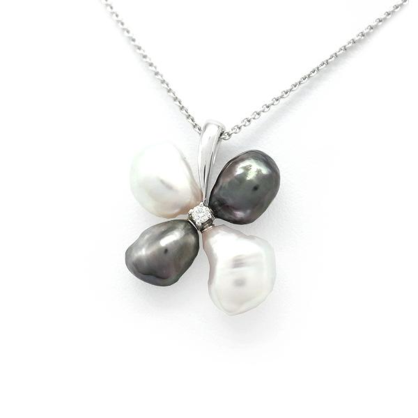 ダイヤ 0.03ct 南洋パール 9.5mm ファインジュエリー 美品 925