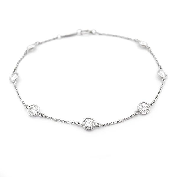 緑屋質屋】ティファニー バイザヤード ブレスレット 7Pダイヤ 0.98ct  