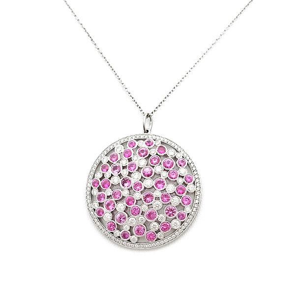 緑屋質屋】ティファニー コブルストーン ネックレス ダイヤ・ピンク  