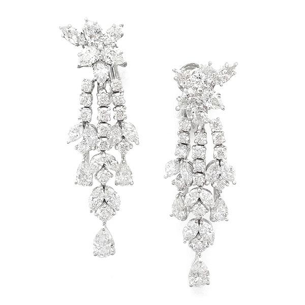 緑屋質屋】ハリーウィンストン クラスター シャンデリア ピアス  