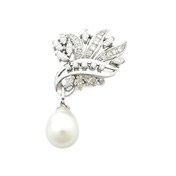 緑屋質屋】ミキモト 南洋バロックパール・ダイヤ ブローチ 11.0mm