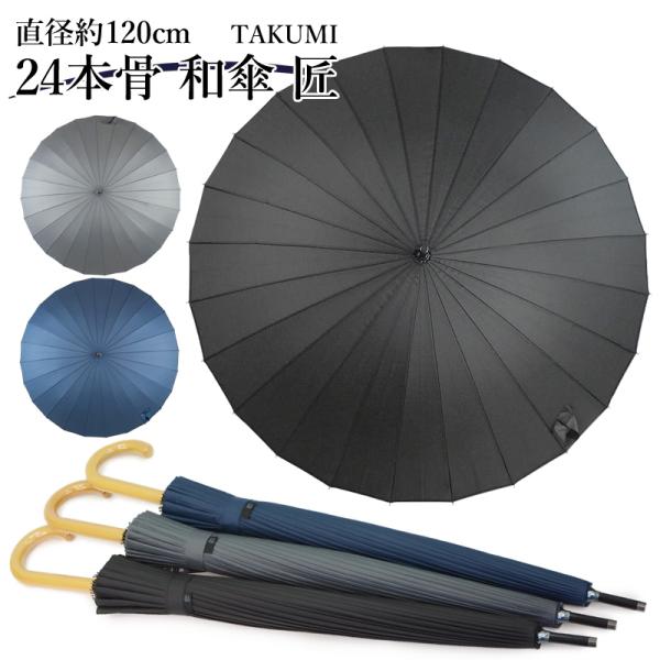 2本買って1本無料 和傘 24本骨 匠 無地 雨傘 大きめ 65cm シンプル 男女兼用 高級 蛇の目風 和風傘 傘 メンズ レディース 手開き 送料無料 あすつく ヤマト発送