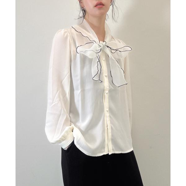 未使用 ミエーレ グランデ レース　ブラウス　オーガンジー　透け感　姫袖 未使用 ミエーレ グランデ レース ブラウス オーガンジー 透け感